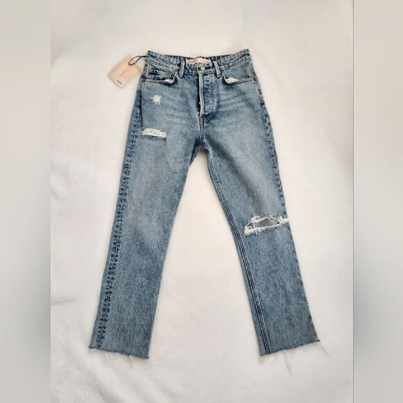 GRLFRND Denim - $211  GRLFRND Karolina High-Rise Straight Crop Jeans Size 25
